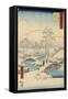 No.13 Mount Fuji Seen over Mount Ashigara, Numazu, July 1855-Utagawa Hiroshige-Framed Stretched Canvas