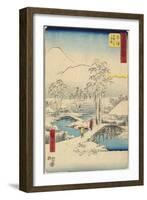 No.13 Mount Fuji Seen over Mount Ashigara, Numazu, July 1855-Utagawa Hiroshige-Framed Giclee Print