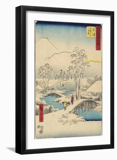 No.13 Mount Fuji Seen over Mount Ashigara, Numazu, July 1855-Utagawa Hiroshige-Framed Giclee Print