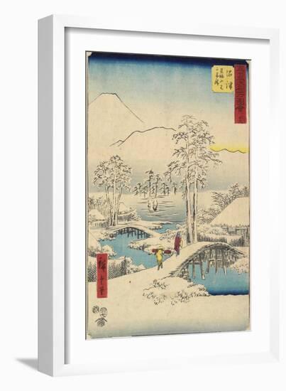 No.13 Mount Fuji Seen over Mount Ashigara, Numazu, July 1855-Utagawa Hiroshige-Framed Giclee Print