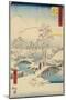 No.13 Mount Fuji Seen over Mount Ashigara, Numazu, July 1855-Utagawa Hiroshige-Mounted Giclee Print