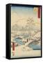 No.13 Mount Fuji Seen over Mount Ashigara, Numazu, July 1855-Utagawa Hiroshige-Framed Stretched Canvas