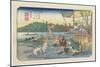 No.13 View of the Tori-Kawa River at Kuragano Station, 1830-1844-Keisai Eisen-Mounted Giclee Print