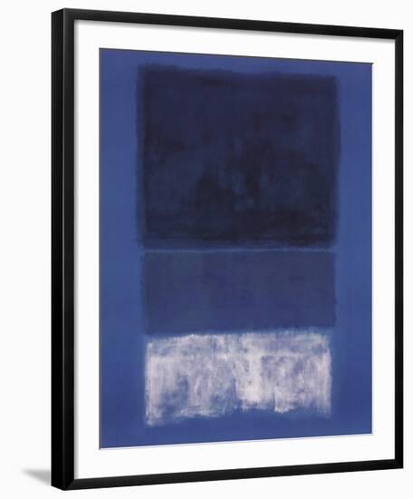 No 14. White and Greens in Blue-Mark Rothko-Framed Art Print