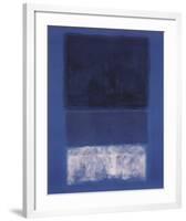 No 14. White and Greens in Blue-Mark Rothko-Framed Art Print