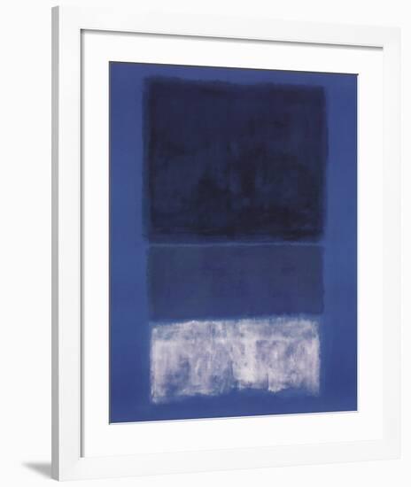 No 14. White and Greens in Blue-Mark Rothko-Framed Art Print