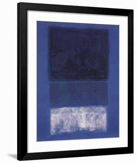 No 14. White and Greens in Blue-Mark Rothko-Framed Art Print