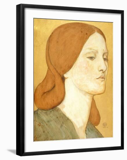 No.1575 Head of a Girl in a Green Dress (Elizabeth Siddal), 1850-65-Dante Gabriel Rossetti-Framed Giclee Print