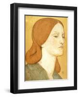 No.1575 Head of a Girl in a Green Dress (Elizabeth Siddal), 1850-65-Dante Gabriel Rossetti-Framed Giclee Print