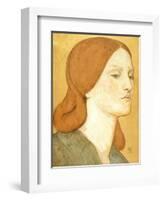 No.1575 Head of a Girl in a Green Dress (Elizabeth Siddal), 1850-65-Dante Gabriel Rossetti-Framed Giclee Print