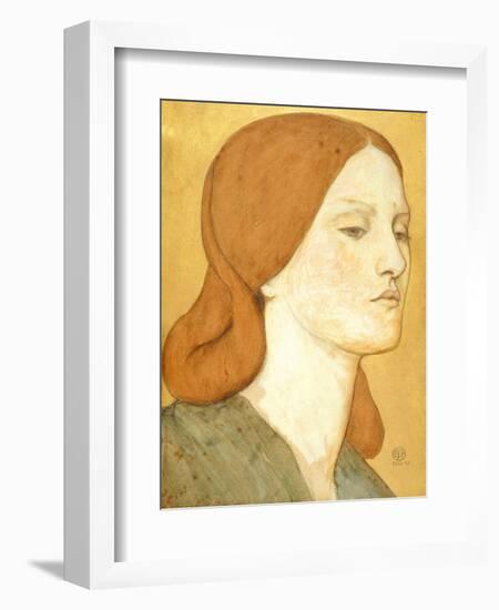 No.1575 Head of a Girl in a Green Dress (Elizabeth Siddal), 1850-65-Dante Gabriel Rossetti-Framed Giclee Print