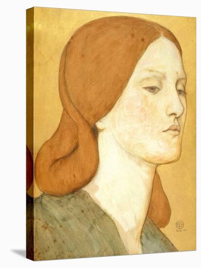 No.1575 Head of a Girl in a Green Dress (Elizabeth Siddal), 1850-65-Dante Gabriel Rossetti-Stretched Canvas