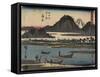 No.16 Kanbara, 1847-1852-Utagawa Hiroshige-Framed Stretched Canvas