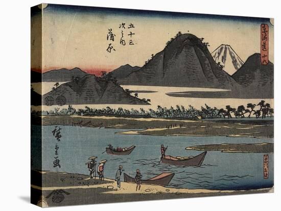 No.16 Kanbara, 1847-1852-Utagawa Hiroshige-Stretched Canvas