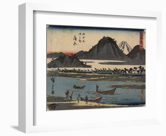 No.16 Kanbara, 1847-1852-Utagawa Hiroshige-Framed Giclee Print