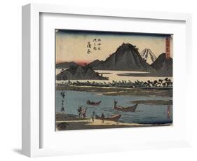 No.16 Kanbara, 1847-1852-Utagawa Hiroshige-Framed Giclee Print