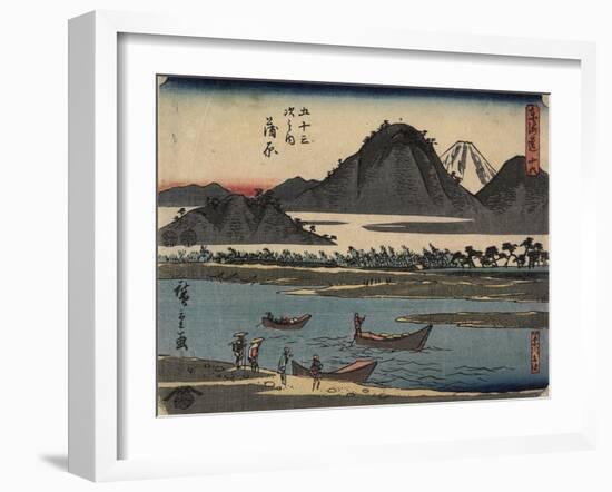 No.16 Kanbara, 1847-1852-Utagawa Hiroshige-Framed Giclee Print