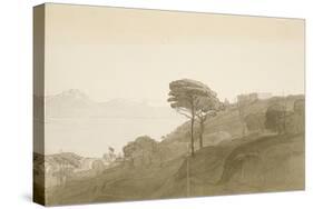 No.1621 View of the Bay of Naples and Mt. Lactarius, 1781 (W/C, Ink and Wash on Paper)-Francis Towne-Stretched Canvas