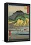 No.18 Foot of the Mount Satta by the Okitsu River, Okitsu, July 1855-Utagawa Hiroshige-Framed Stretched Canvas