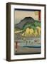 No.18 Foot of the Mount Satta by the Okitsu River, Okitsu, July 1855-Utagawa Hiroshige-Framed Giclee Print