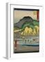 No.18 Foot of the Mount Satta by the Okitsu River, Okitsu, July 1855-Utagawa Hiroshige-Framed Giclee Print