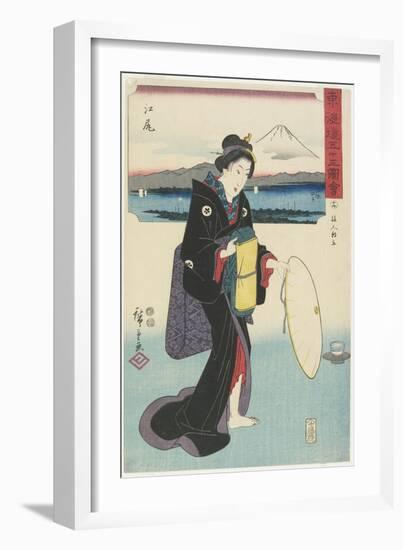 No.19: Ejiri, 1847-1852-Utagawa Hiroshige-Framed Giclee Print