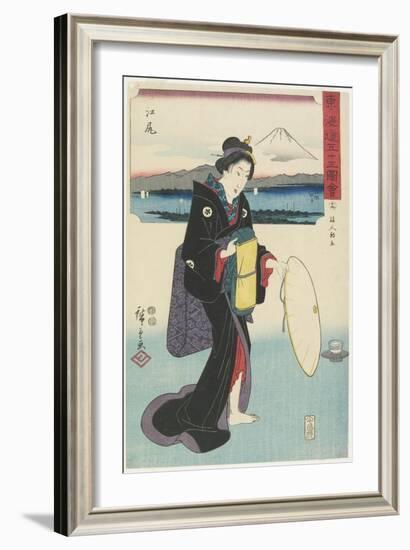 No.19: Ejiri, 1847-1852-Utagawa Hiroshige-Framed Giclee Print