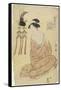 No. 2 Courtesan as Otomo No Kuronushi, C. 1793-1794-Chobunsai Eishi-Framed Stretched Canvas