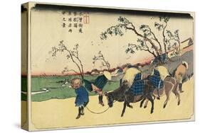 No. 20: View of Hiratsukahara in Rain Near Kustukake Station, 1830-1844-Keisai Eisen-Stretched Canvas