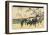 No. 20: View of Hiratsukahara in Rain Near Kustukake Station, 1830-1844-Keisai Eisen-Framed Giclee Print