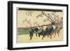 No. 20: View of Hiratsukahara in Rain Near Kustukake Station, 1830-1844-Keisai Eisen-Framed Giclee Print