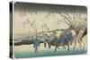 No. 20:View of Hiratsukahara in Rain Near Kustukake Station, 1835-1836-Keisai Eisen-Stretched Canvas