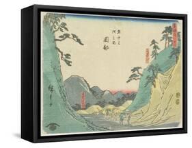 No.22 Okabe, 1847-1852-Utagawa Hiroshige-Framed Stretched Canvas