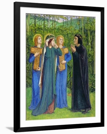 No.2292 the Salutation of Beatrice in Eden, 1850-54-Dante Gabriel Rossetti-Framed Giclee Print
