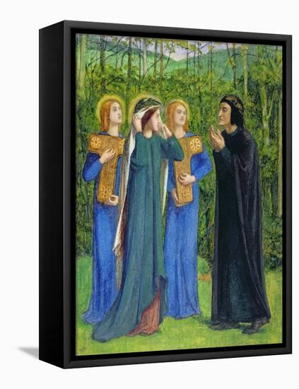 No.2292 the Salutation of Beatrice in Eden, 1850-54-Dante Gabriel Rossetti-Framed Stretched Canvas