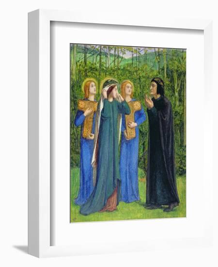 No.2292 the Salutation of Beatrice in Eden, 1850-54-Dante Gabriel Rossetti-Framed Giclee Print