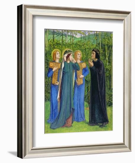 No.2292 the Salutation of Beatrice in Eden, 1850-54-Dante Gabriel Rossetti-Framed Giclee Print