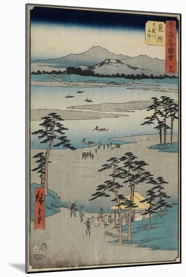 No.29 Ferry on the Tenryu River, Mitsuke, July 1855-Utagawa Hiroshige-Mounted Giclee Print