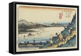 No.31: View of Lake Suwa as Seen from Shiojiri Pass, 1835-1836-Keisai Eisen-Framed Stretched Canvas