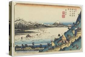 No.31: View of Lake Suwa as Seen from Shiojiri Pass, 1835-1836-Keisai Eisen-Stretched Canvas