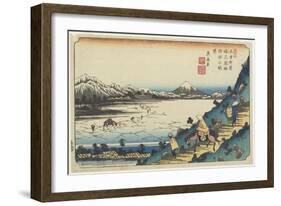 No.31: View of Lake Suwa as Seen from Shiojiri Pass, 1835-1836-Keisai Eisen-Framed Giclee Print