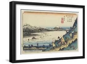 No.31: View of Lake Suwa as Seen from Shiojiri Pass, 1835-1836-Keisai Eisen-Framed Giclee Print