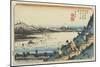 No.31: View of Lake Suwa as Seen from Shiojiri Pass, 1835-1836-Keisai Eisen-Mounted Giclee Print