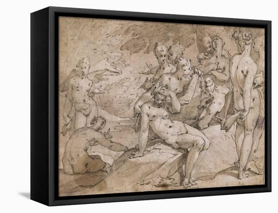 No.3146 Diana and Callisto from Ovid's `Metamorphosis`, Ii, P.442-53, C.1595-Abraham Bloemaert-Framed Stretched Canvas