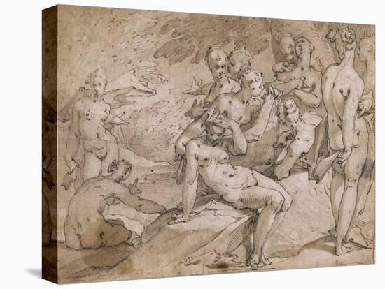 No.3146 Diana and Callisto from Ovid's `Metamorphosis`, Ii, P.442-53, C.1595-Abraham Bloemaert-Stretched Canvas
