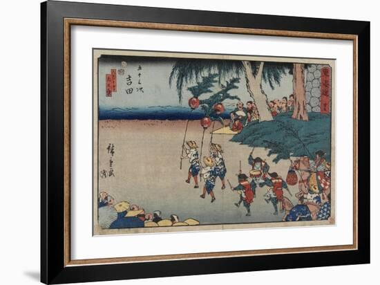 No.35 Yoshida, 1847-1852-Utagawa Hiroshige-Framed Giclee Print