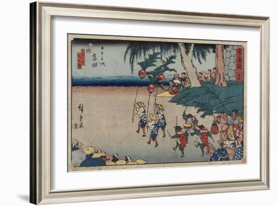 No.35 Yoshida, 1847-1852-Utagawa Hiroshige-Framed Giclee Print