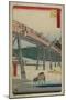 No.39 Yahagi Bridge over Yahagi River, Okazaki, July 1855-Utagawa Hiroshige-Mounted Giclee Print