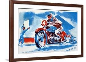 No. 4 Motorcycle-null-Framed Premium Giclee Print