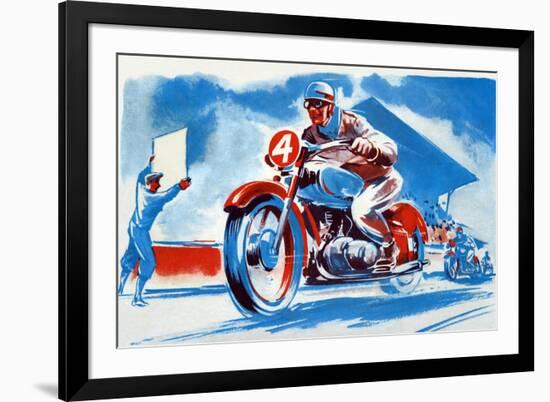 No. 4 Motorcycle-null-Framed Premium Giclee Print